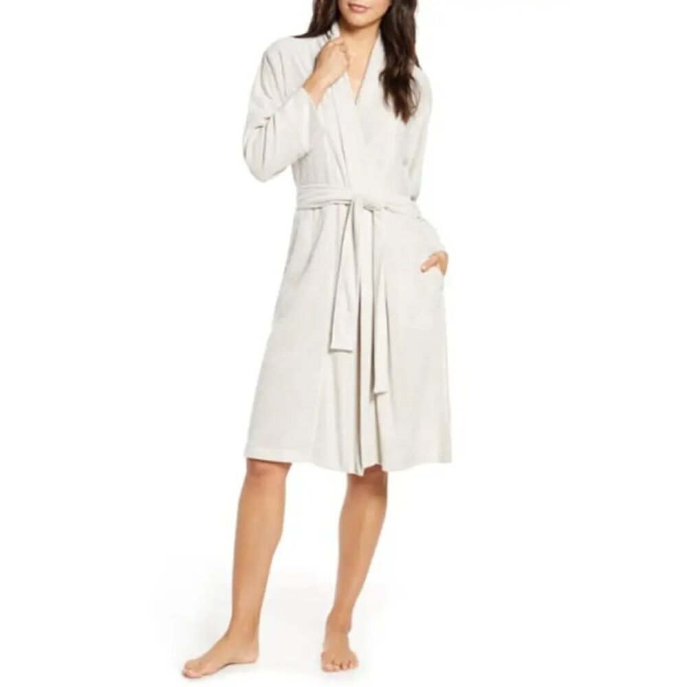 Natori Sierra Brushed Terry Wrap Robe Womens Size M Loungewear Boudoir Ivory